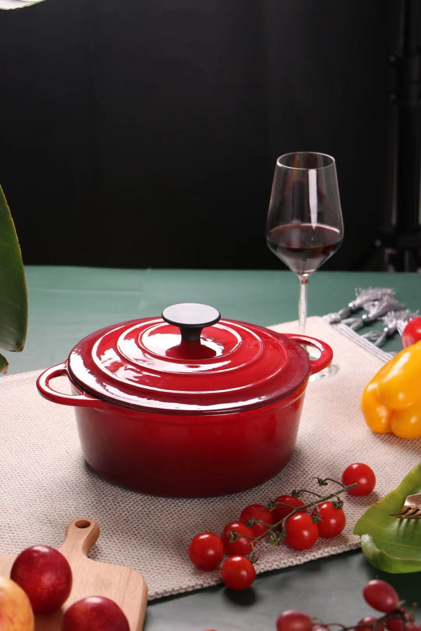 Enamel Cast Iron Hat Pot Stock Pot for Stews 
