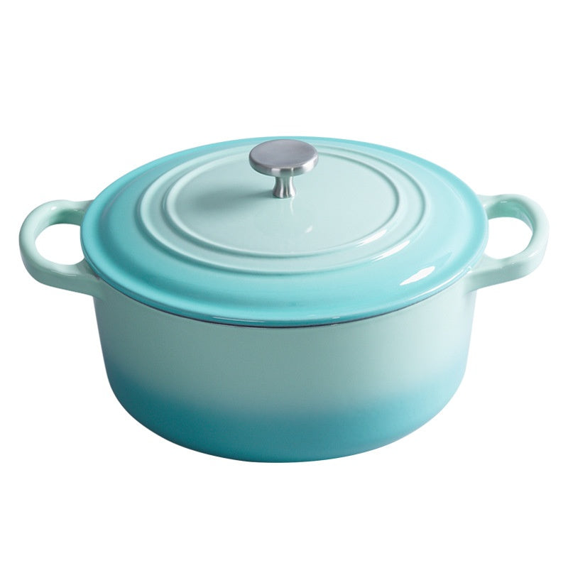 Enamel Cast Iron Soup Pot with Lid for Cooking 
