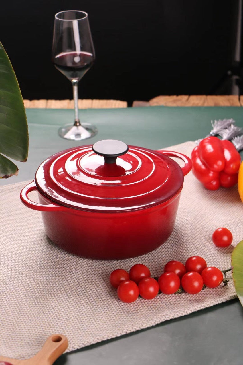 Enamel Cast Iron Hat Pot Stock Pot for Stews 