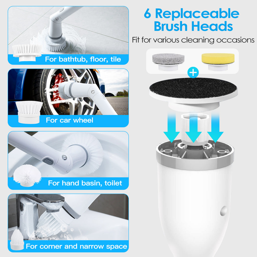 Electric Spin Scrubber Cordless Cleaning Brush