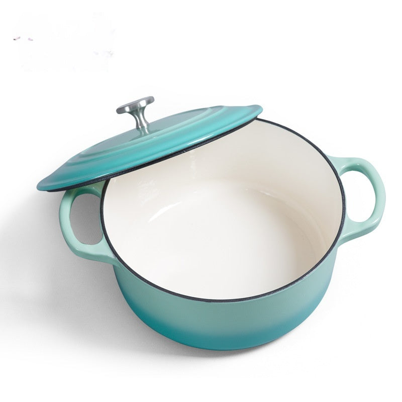 Enamel Cast Iron Soup Pot with Lid for Cooking 