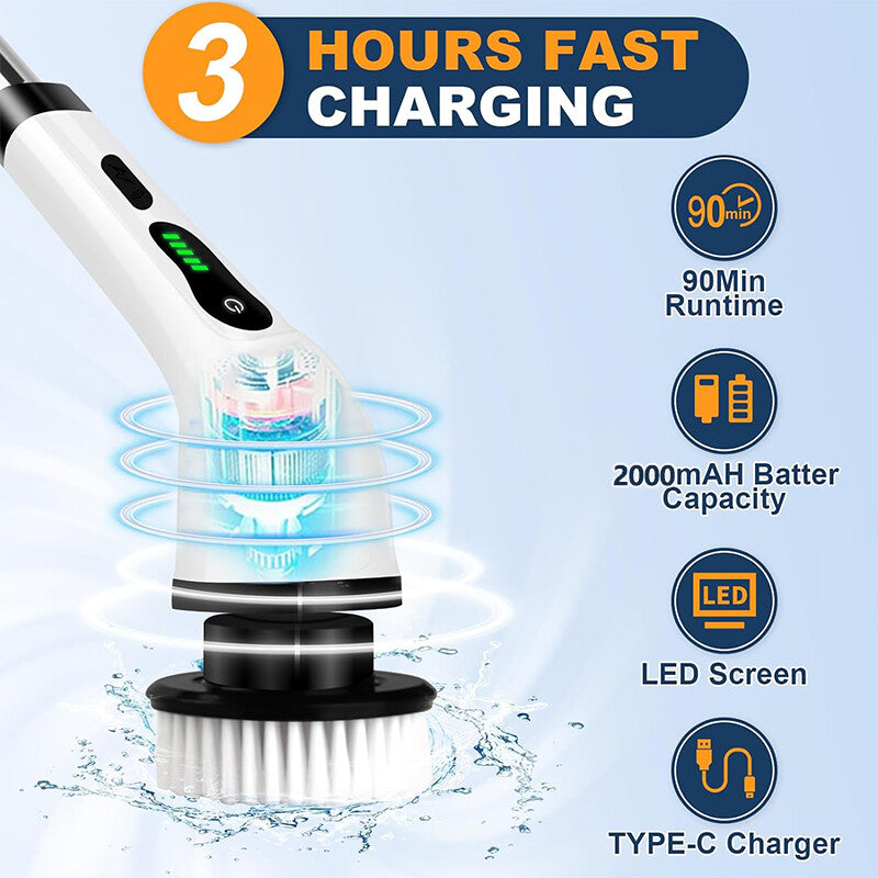 Cordless Electric Spin Scrubber for Bathroom Cleaning