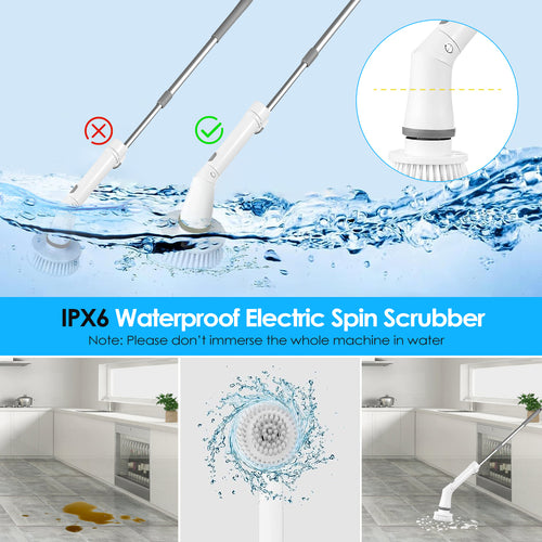 Electric Spin Scrubber Cordless Cleaning Brush